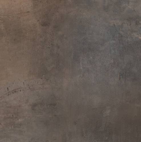 Close-up of brown and gray concrete look LVT