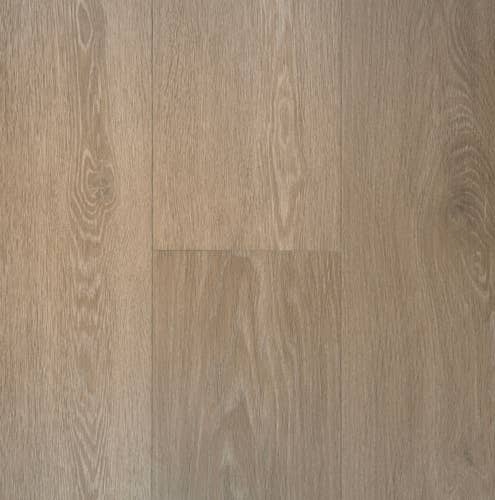 Gray-brown wide plank woodgrain Beachwood LVP sample