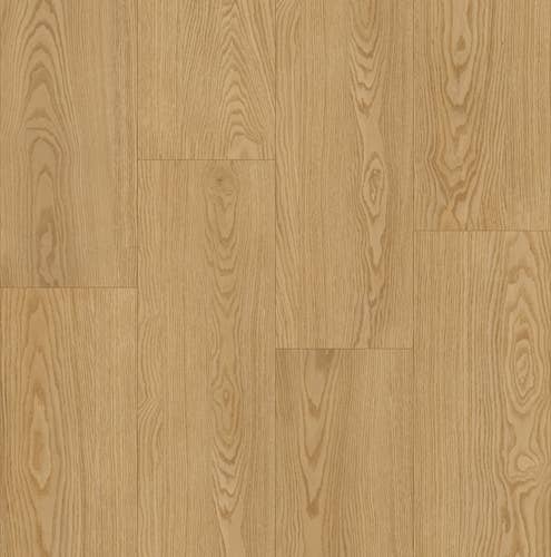 Sample of Oakridge Oat, an organic-inspired medium tan woodgrain luxury vinyl plank