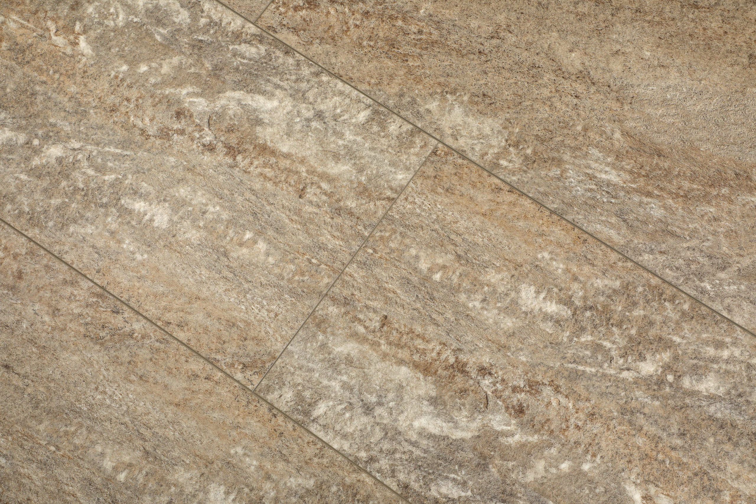 Rejuvenation 536 rectangular luxury vinyl tile with beige, gray, and cream speckles