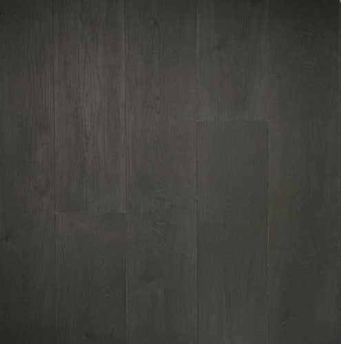 Urbanite Eclipse luxury vinyl plank, a clean black woodgrain pattern with subtle knots and texture