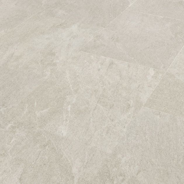 Sample of LVT Alpine Quartzite, with cool cream and white marbling