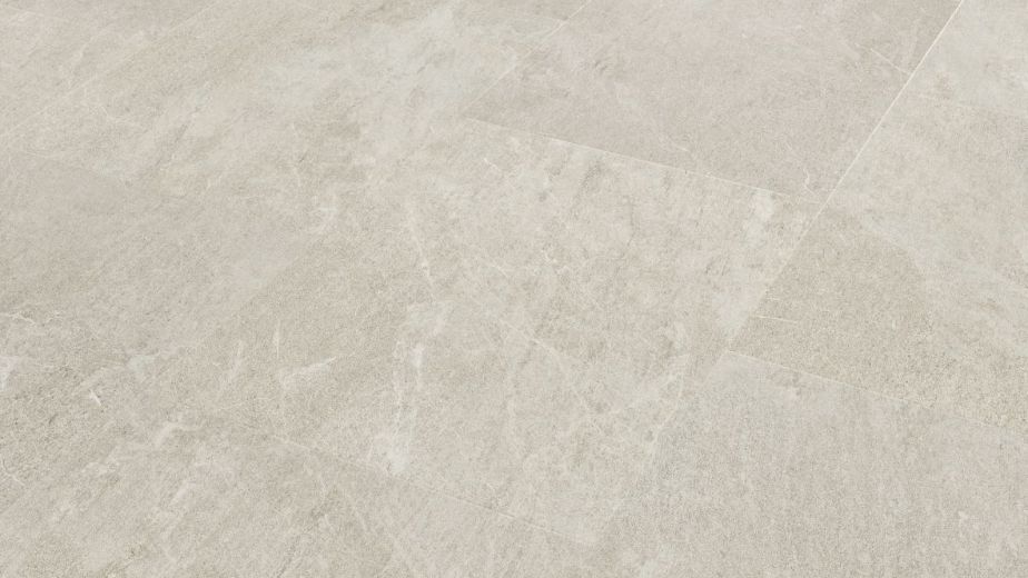 Sample of LVT Alpine Quartzite, with cool cream and white marbling