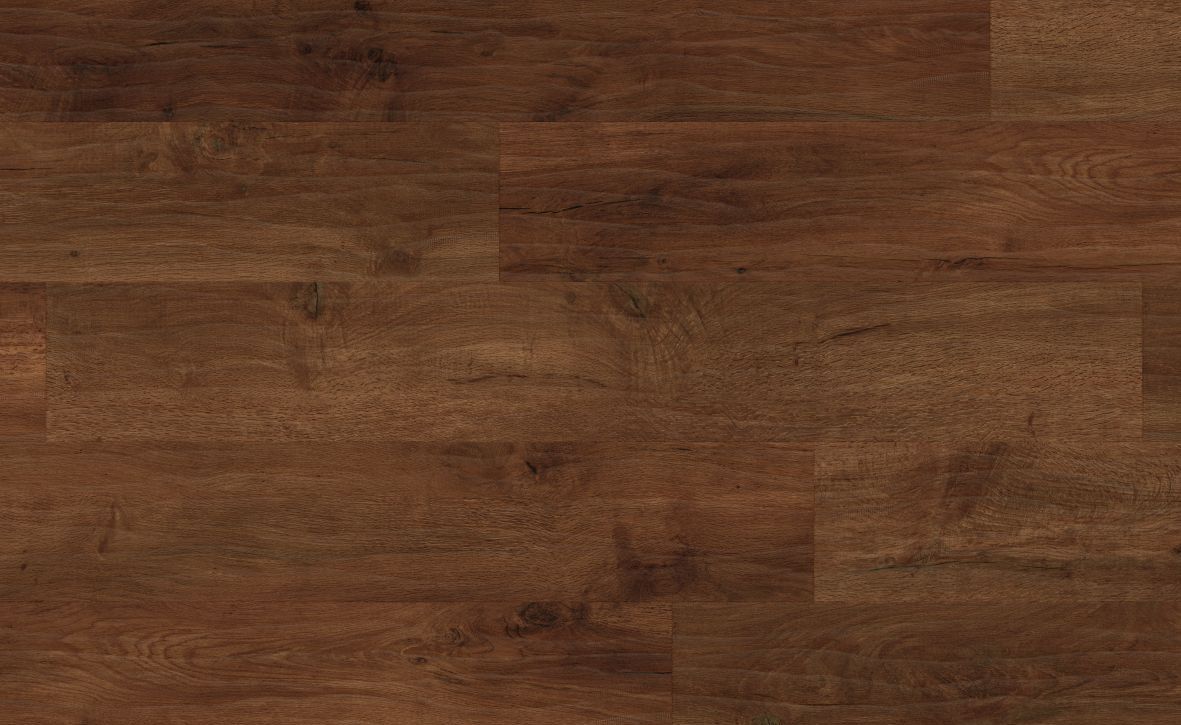 Sample of Autumn Oak luxury vinyl plank, focusing on brown tonal variation, realistic woodgrain detailing, and depth of color