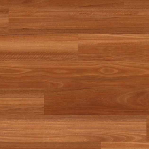 Sample of Auburn Spotted Gum LVP showing woodgrain design with brown and orange tones and subtle distressed details