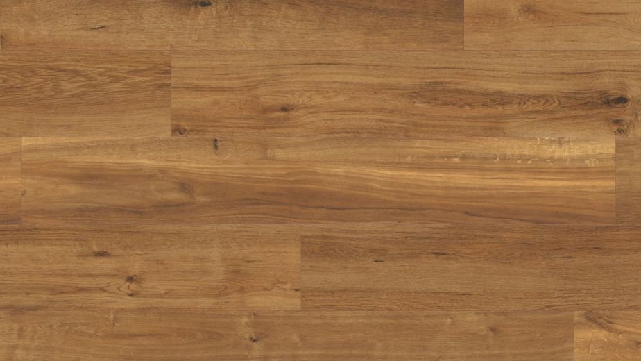 Classic Oak LVP sample showing natural brown woodgrain design with warm undertones, knots, and woodgrain texture