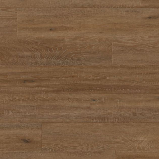 Sample of Merino Oak, a luxury vinyl woodgrain plank with medium brown tonal variation, realistic knots, and texture
