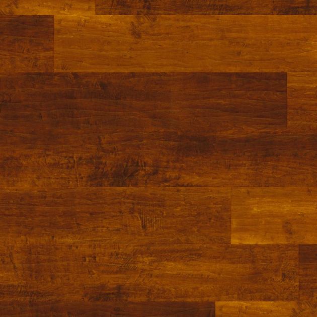 Santina Cherry LVP sample, showing reddish brown tonal variation and woodgrain detail, texture, and knots