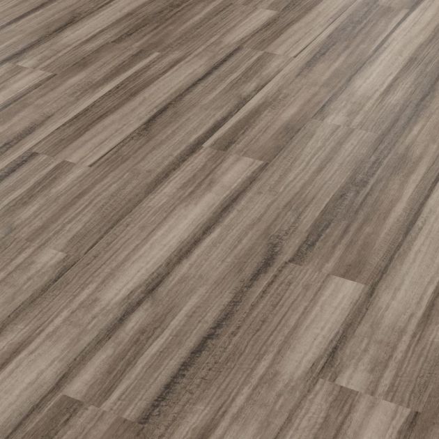 Canitia luxury vinyl plank sample, showing gray and brown wood tones and woodgrain details