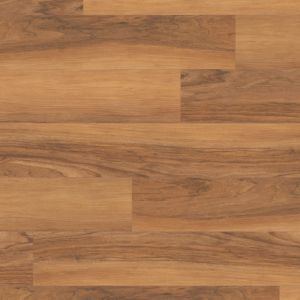 Lancewood LVP sample, showing golden and reddish-brown woodgrain pattern, knots, and texture