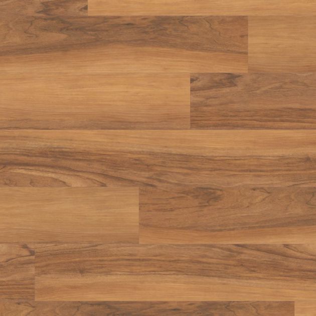 Lancewood LVP sample, showing golden and reddish-brown woodgrain pattern, knots, and texture