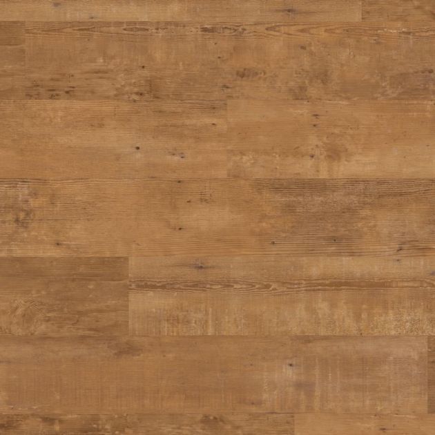 Natural School Cedar LVP sample showing brown woodgrain design threaded with orange, small knots, and grain detailing
