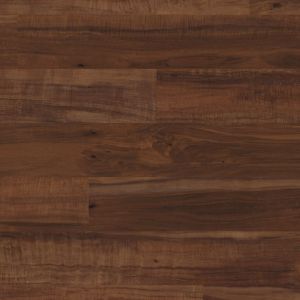 Rigid Core LVP Ohana Koa sample showing rich deep brown tones and rippled grain pattern