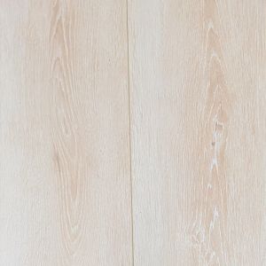 Sample of Beach House laminate showing a blonde woodgrain design with soft pink undertones, knots, and grain details