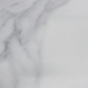 Sample of Calcutta Marble Pearl showing crisp white background and gray veining to mimic marble