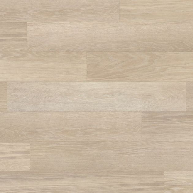 Sample of gluedown LVP Dutch Limed Oak showing cream and brown tones and woodgrain pattern and texture
