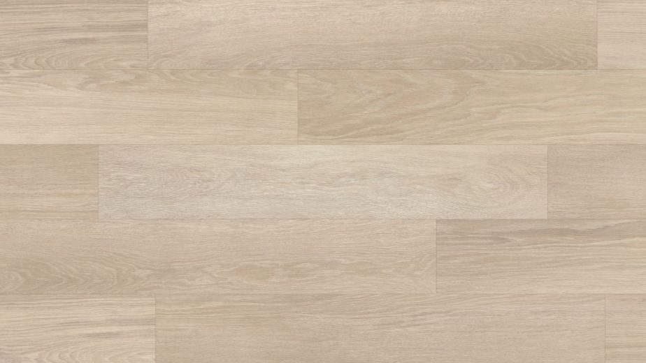 Sample of gluedown LVP Dutch Limed Oak showing cream and brown tones and woodgrain pattern and texture