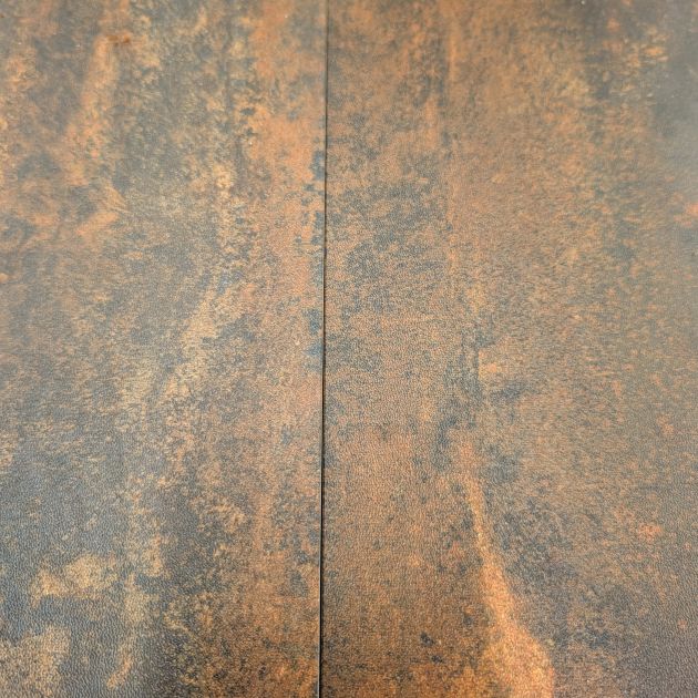 Opus Russus sample showing rust-brown and charcoal toned slate LVT look