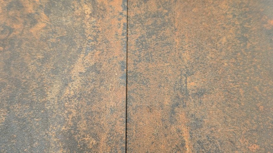 Opus Russus sample showing rust-brown and charcoal toned slate LVT look