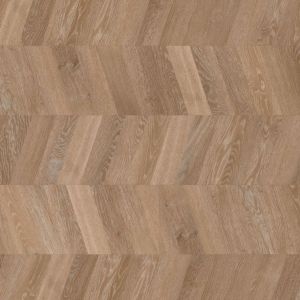 Sample of gluedown chevron Pale Limed Oak sample, showing varying blond and golden-brown toned woodgrain design