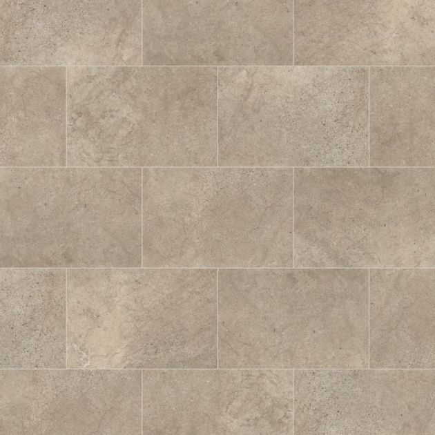 Rigid core Portland Stone sample, showing a rectangular stone-look tile with warm beige and cool gray tones