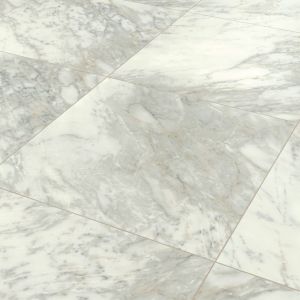 Sillano Marble sample showing slim grout lines and gray veining intermixed with blue and beige tones