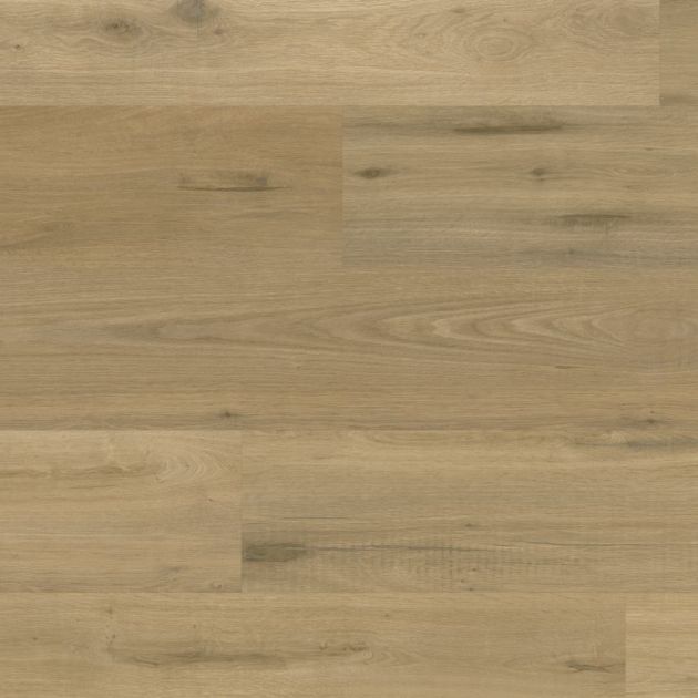 Steen Oak glue down LVP sample showing knots and small black flecks with medium brown toned woodgrain design
