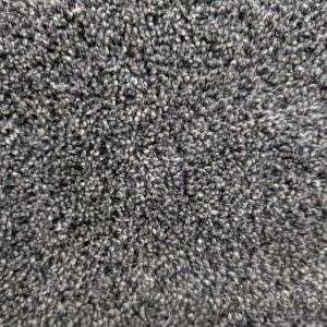 PM4098 plush carpet sample showing twisted steel blue colored fibers and texture