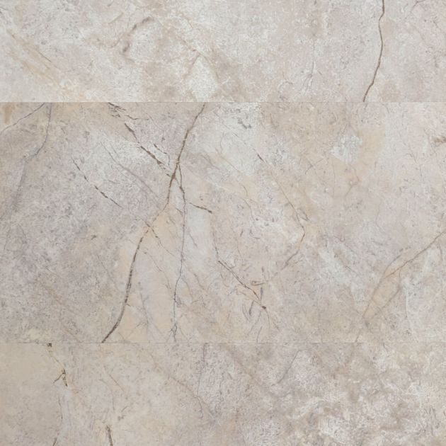 Sample of Icicle Marble LVT, a rectangular beige marble look with brown and gray veining