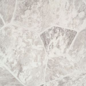 Paver Stone luxury vinyl sheet sample showing white and gray irregular grouted stone shapes