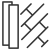 Black outlined rectangle pieces of vinyl on clear background